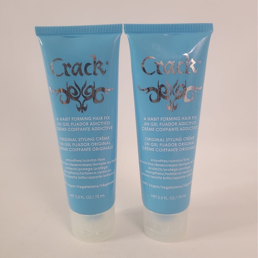 2 PK! Original Crack Hair Fix Styling Cream Leave-In Treatment 2.5 OZ Anti-Frizz